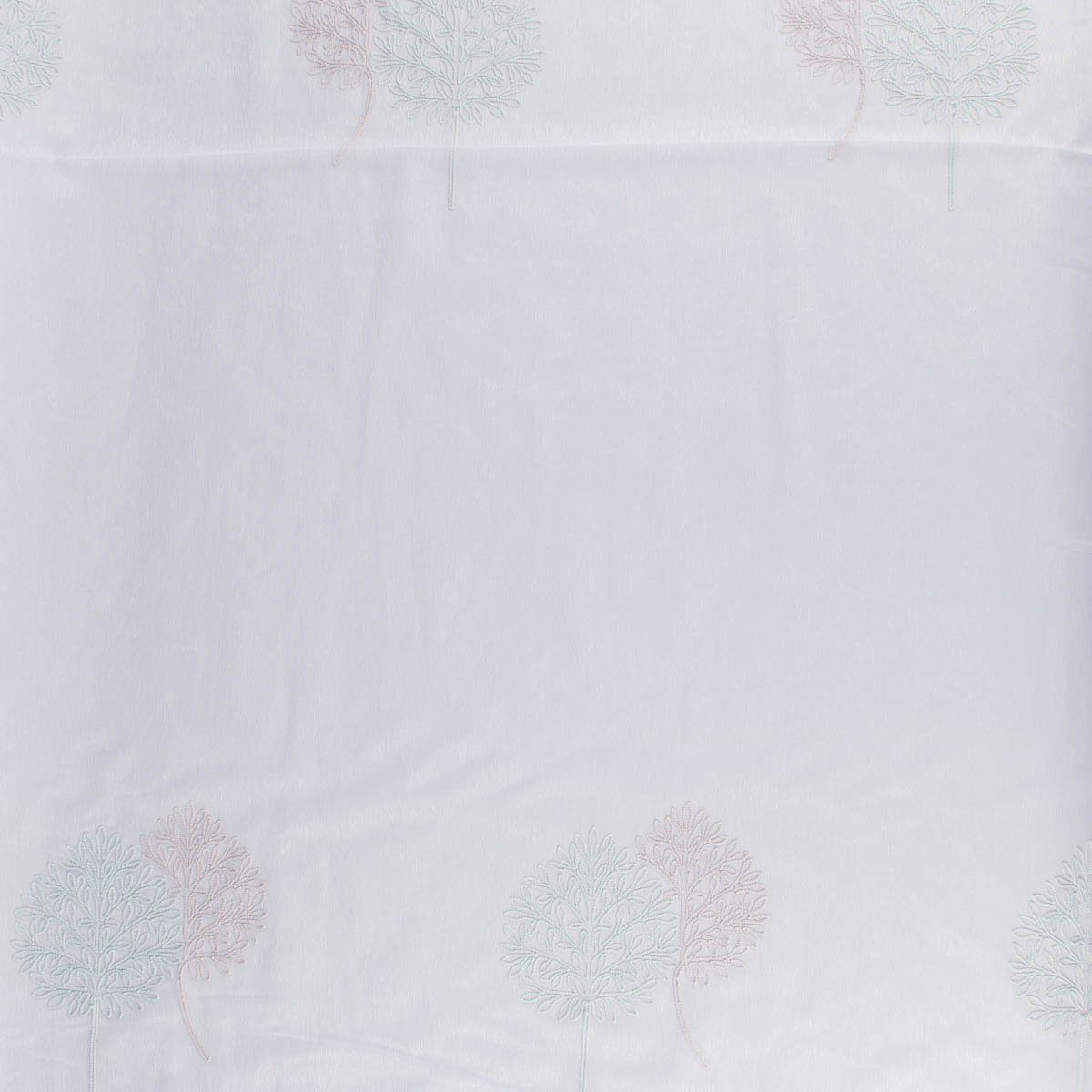 Meterware Gardinenstoff Gardinenstores Stickerei Voile Blätter Bäumchen raumho, SCHÖNER LEBEN., leicht perforiert, Stickerei/Stickstoff, bestickt, mit Bleiband, pflegeleicht, überbreit