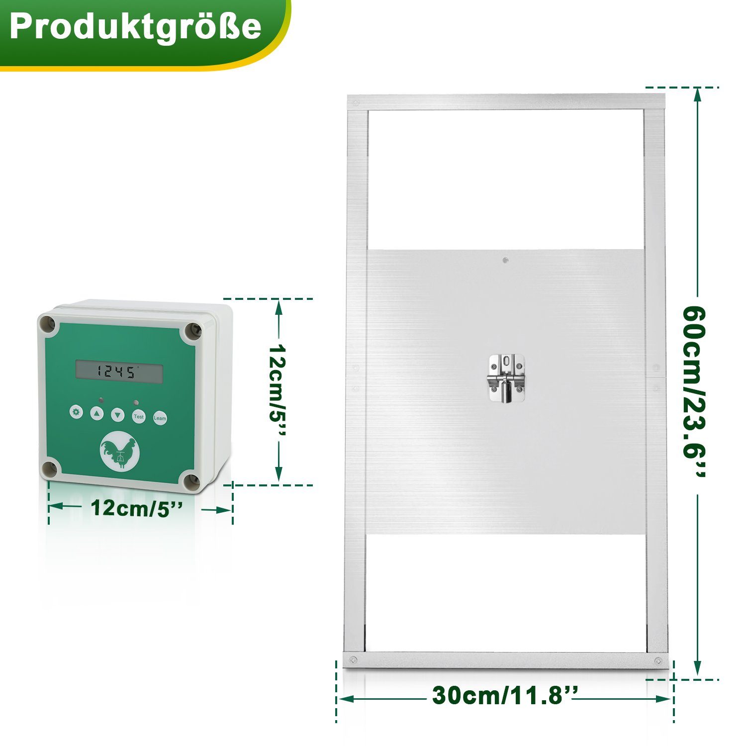 Lospitch Hühnerstall Automatische Hühnerklappe-Timer/Lichtsensor-automatische Verriegelung
