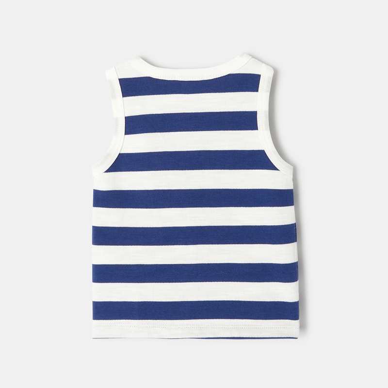 Débardeur en coton bio bleu bébé garçon Absorba