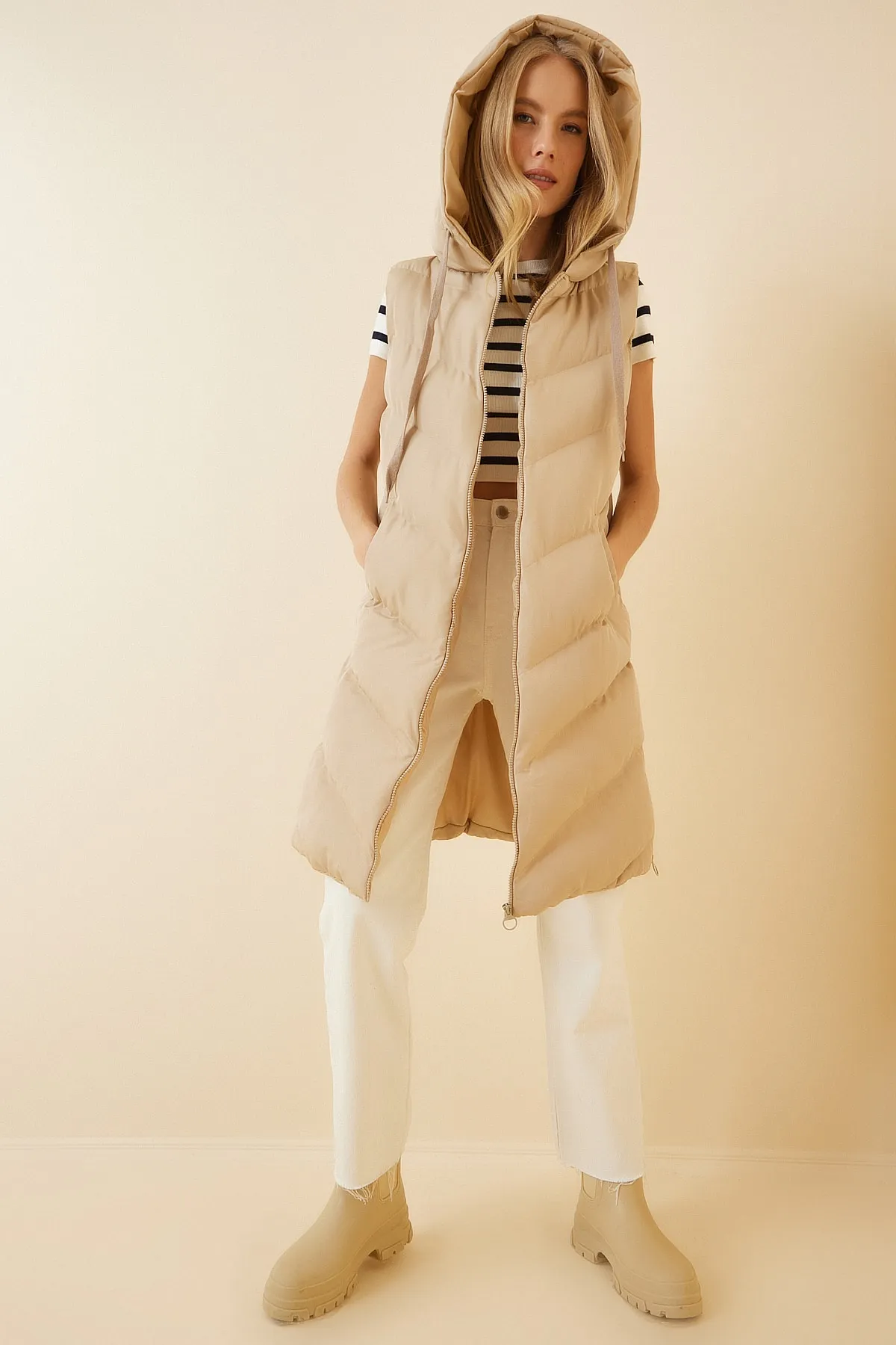 Happiness İstanbul  Weste - Beige - Puffer