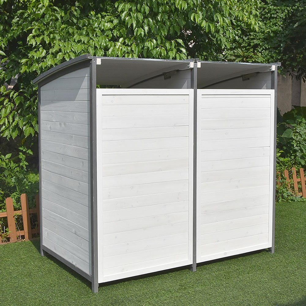 Mucola Mülltonnenbox Doppelbox für 2 Tonnen Mülltonnenverkleidung für 2x 120L oder 240L (Stück, 2 St), Witterungsbeständig