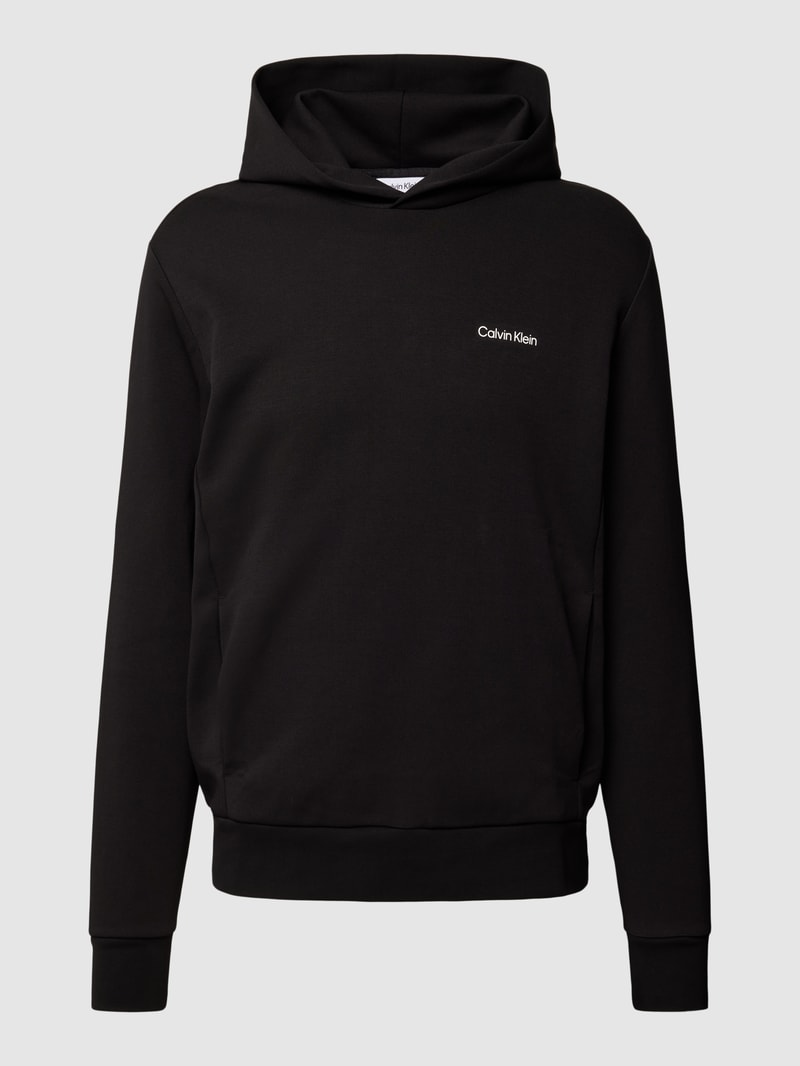 Hoodie mit seitlichen Eingrifftaschen in schwarz