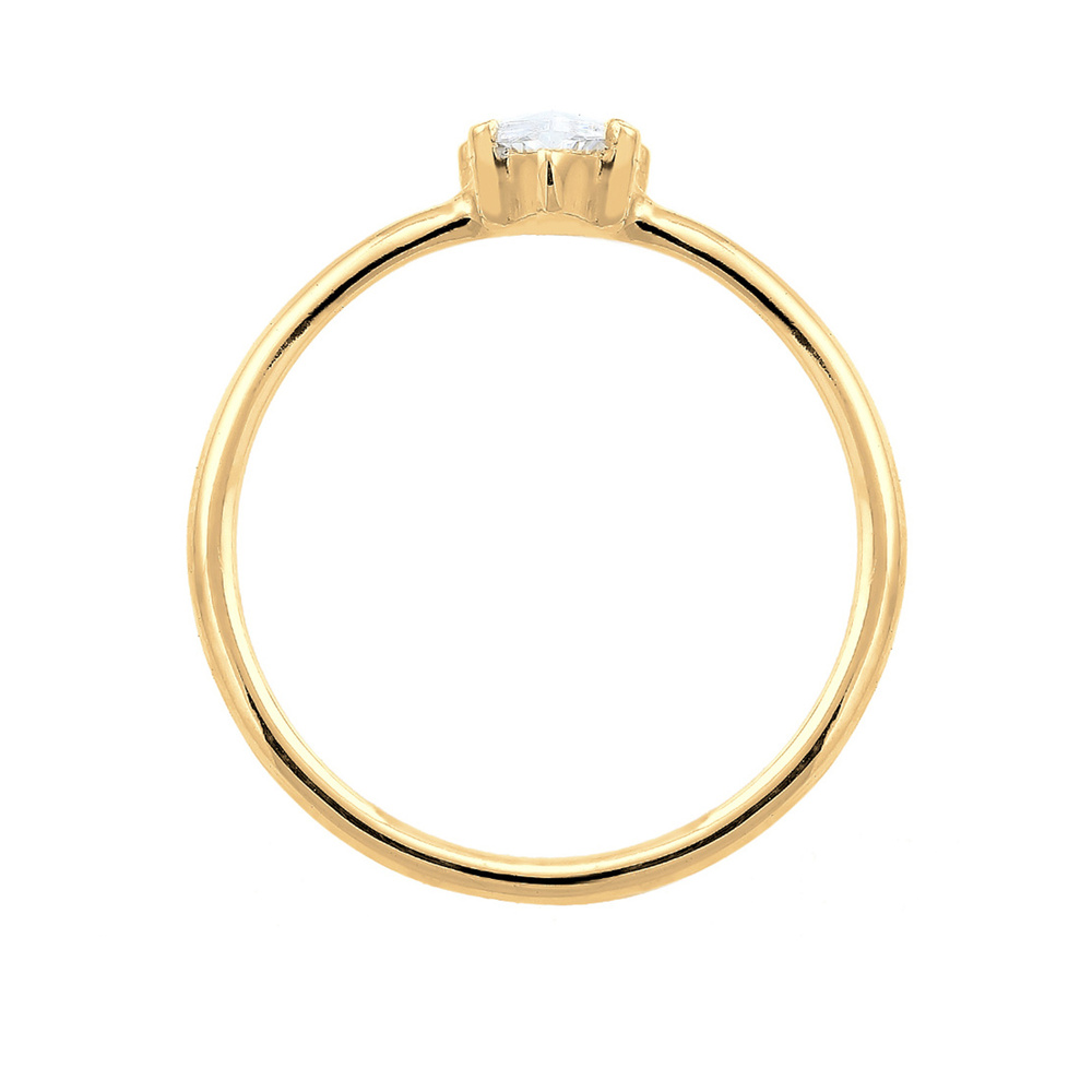Elli Elli Bague Marquise zircone Minimal 925 Argent Bague