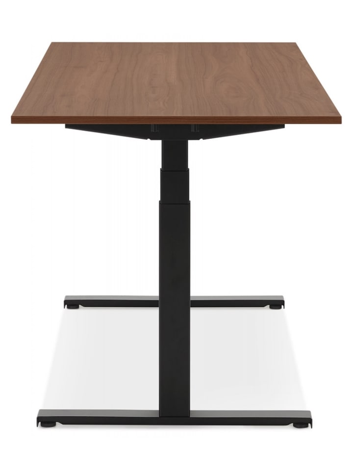 KADIMA DESIGN Elektrischer Sitz-Steh-Schreibtisch aus Holz Metall | Modern in Braun-Schwarz günstig kaufen