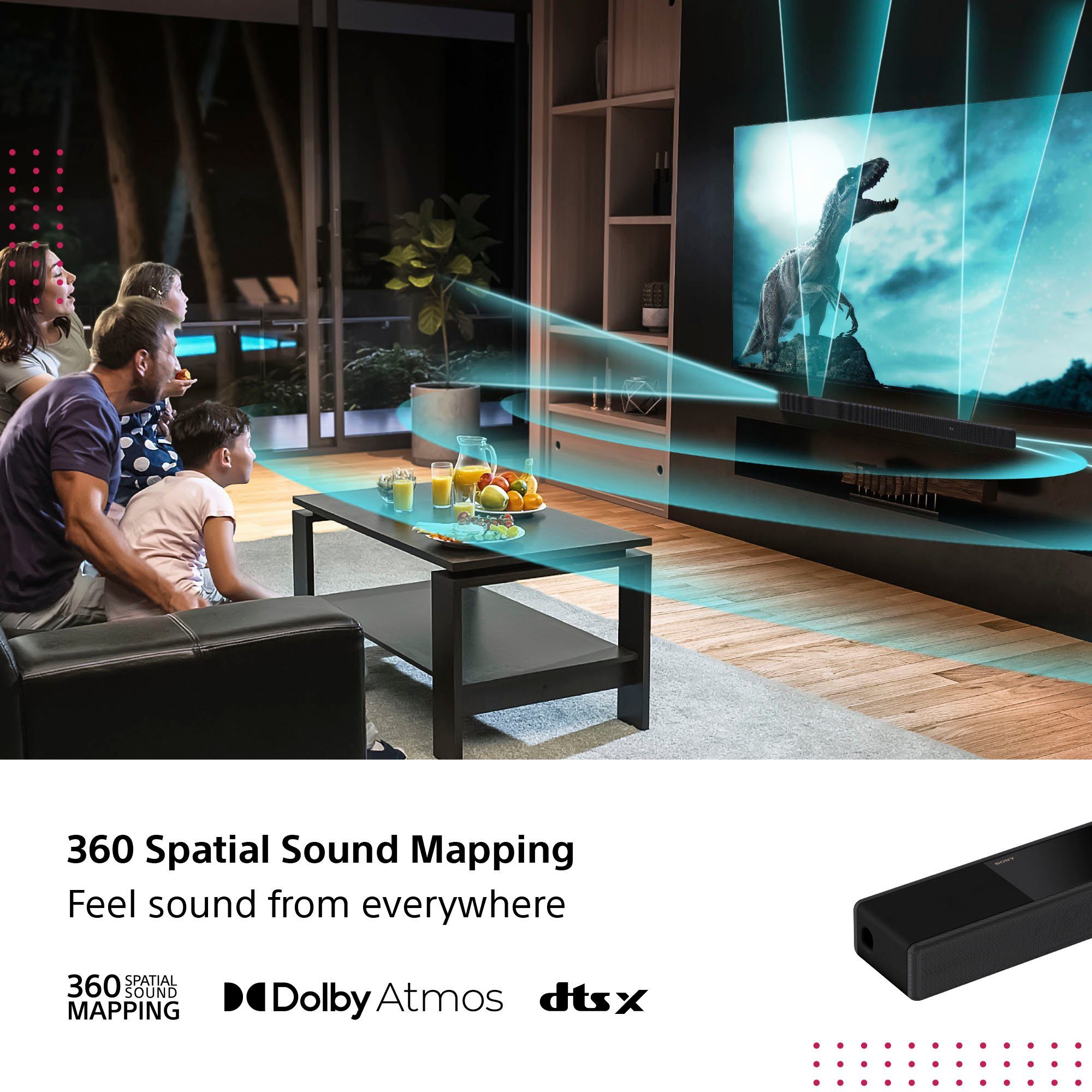 Sony HT-A7000 Premium Soundbar + Rear-Speaker SARS3S 7.1.2 Soundbar (Dolby Atmos, High Res Audio)