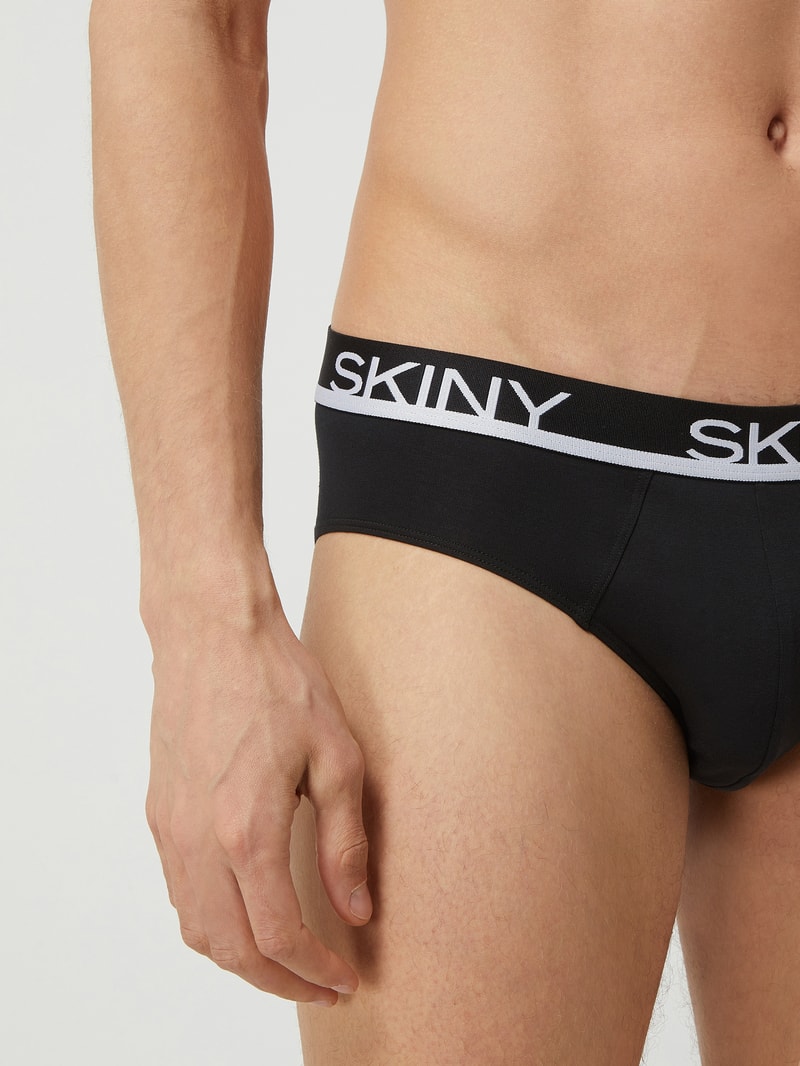 Slip mit Stretch-Anteil im 3er-Pack in mittelgrau meliert