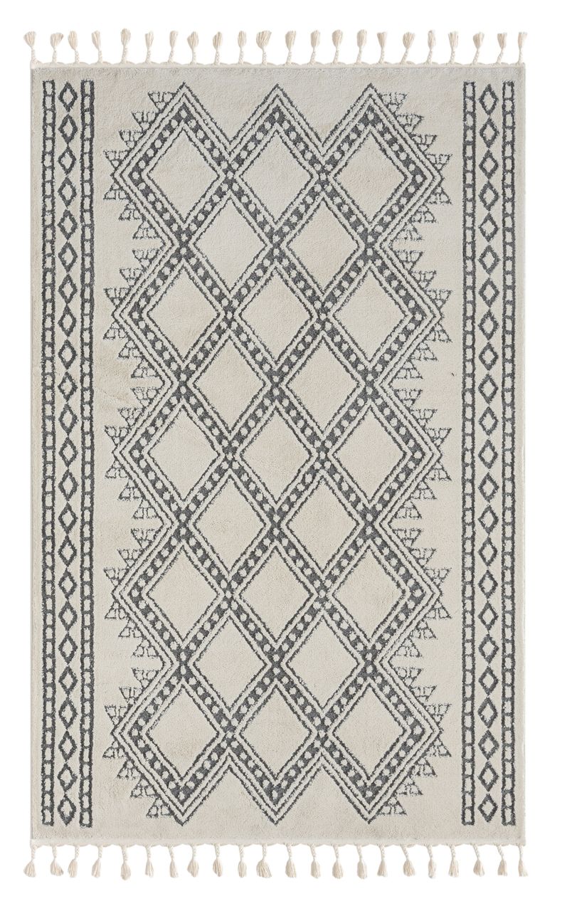 MyFlair Teppich Moroccan Joy, 160 cm x 230 cm, Farbe weiß, rechteckig, Florhöhe 19mm