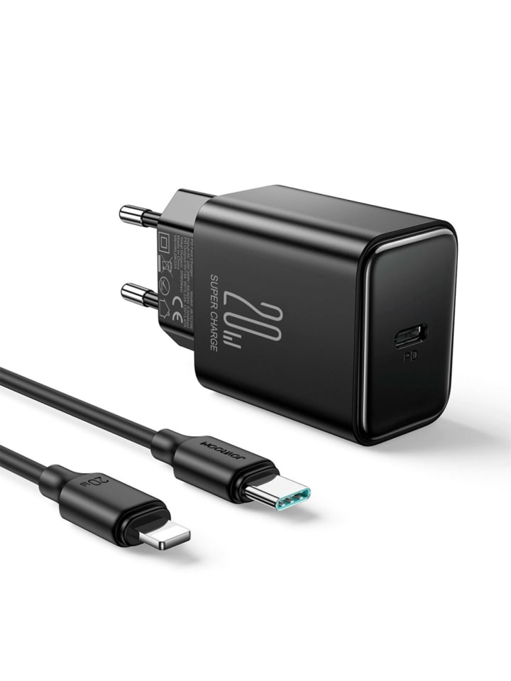 COFI 1453 Joyroom Ladegerät 20W mit 1m Kabel USB-C kompatibel mit iPhone in Schwarz günstig kaufen onesize