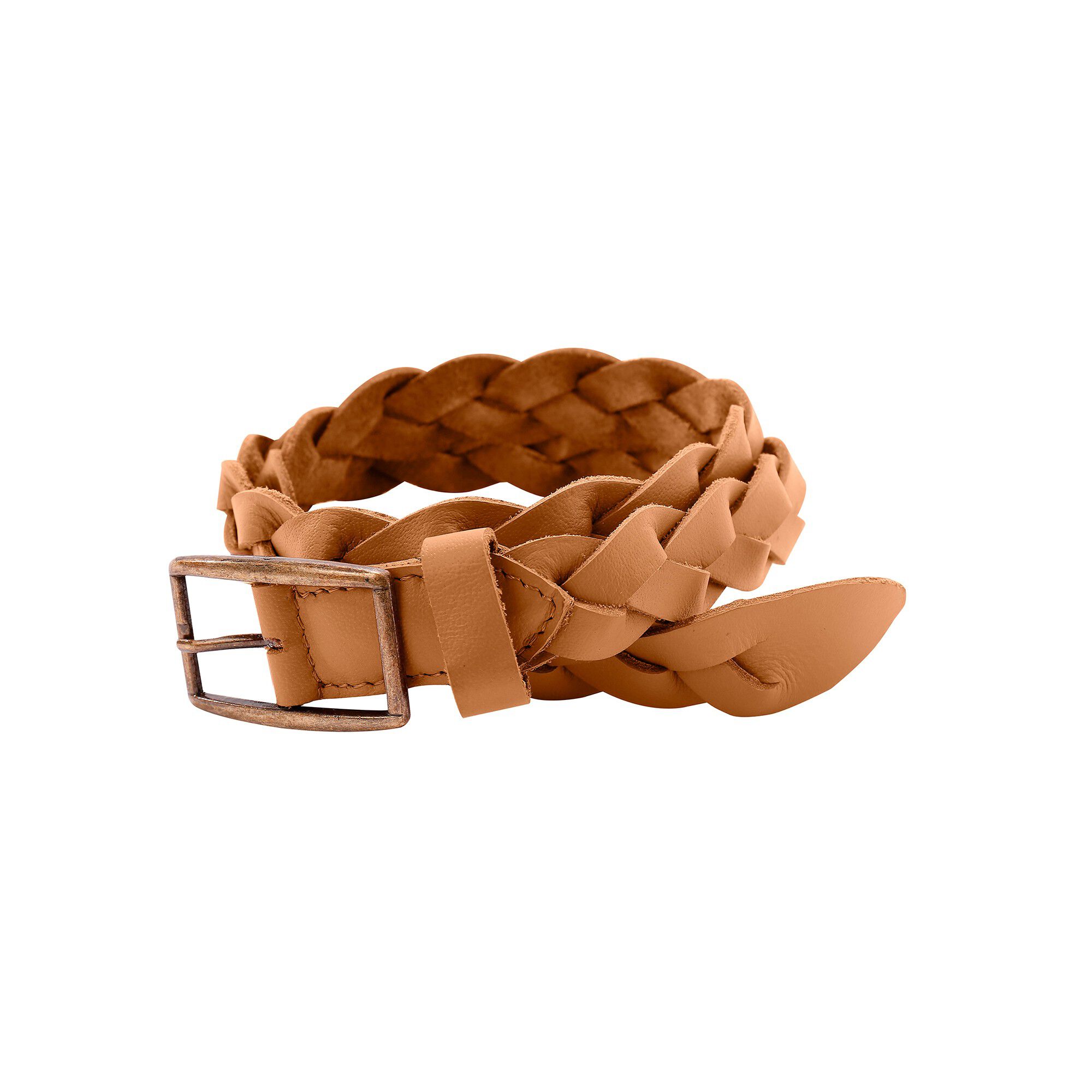 Ceinture large tressée cuir