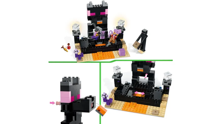 LEGO Minecraft 21242 Die End-Arena Set, Action-Spielzeug mit Enderdrache