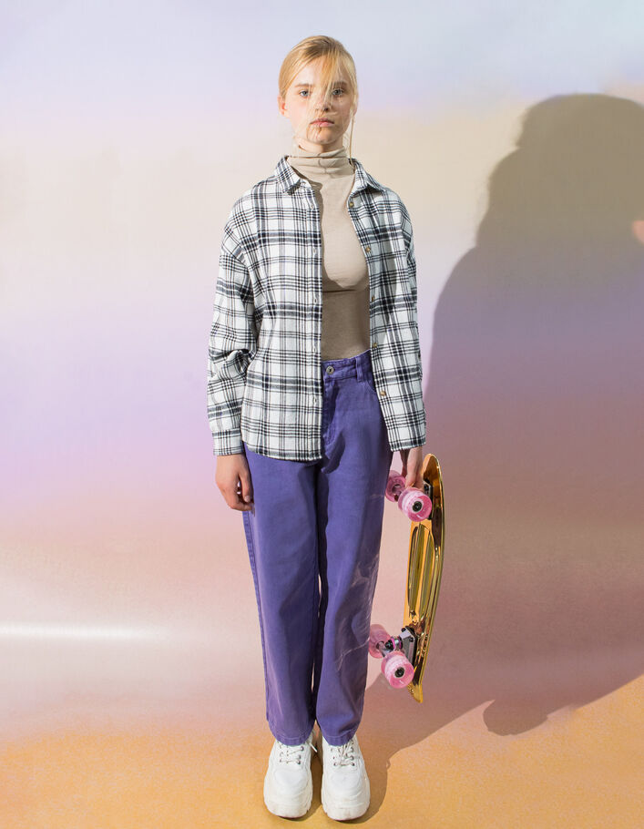 Jean WIDE LEG violet upcyclé fille