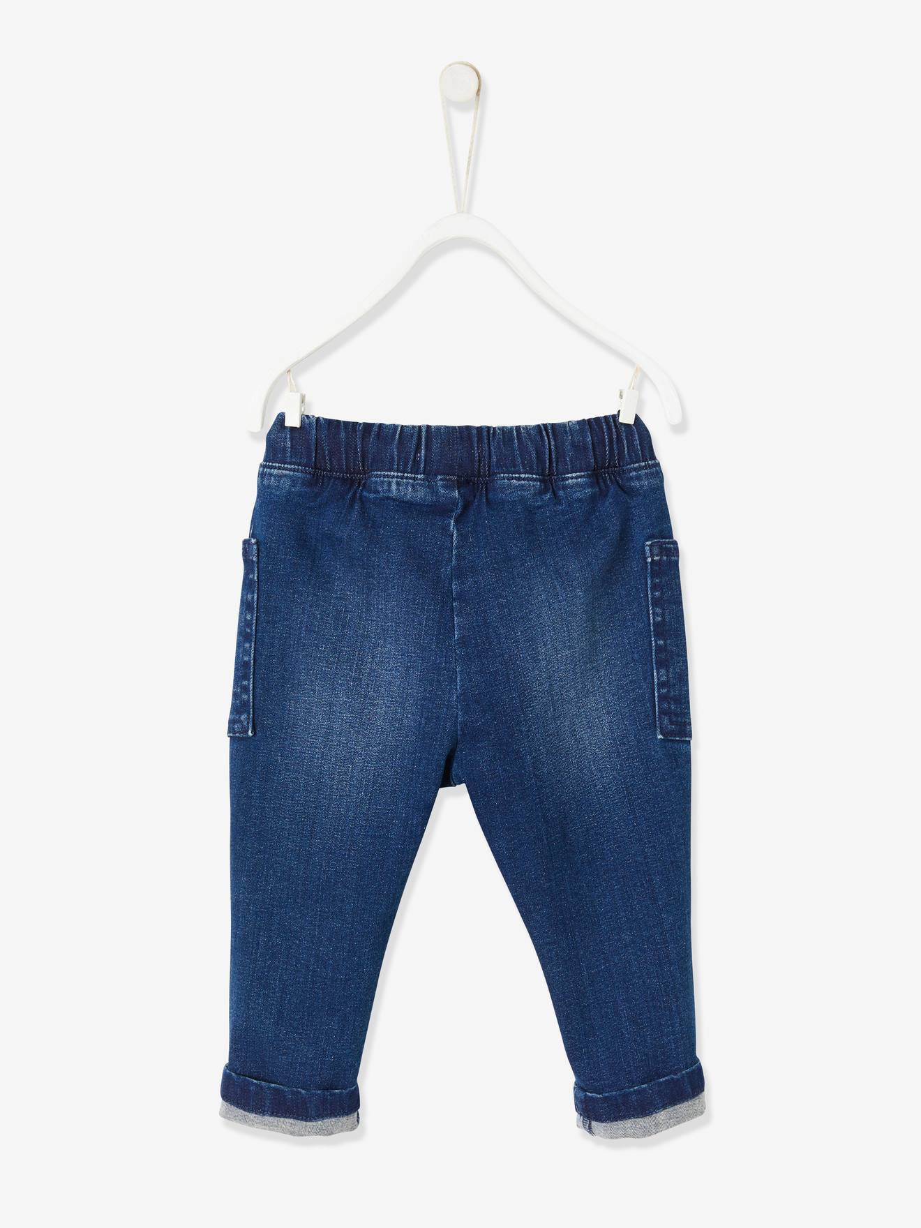 Pantalon en denim bébé taille élastiquée denim brut