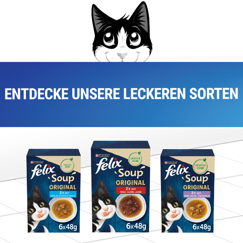 Felix Nassfutter Felix Soup Suppe 6x48g Rind, Huhn, Lamm
