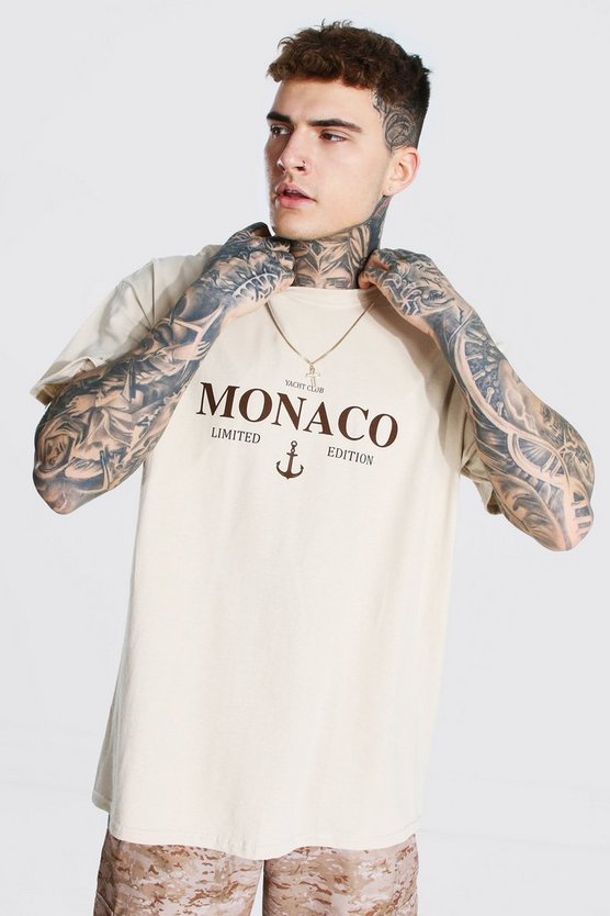 Oversize T-Shirt mit Limited Edition Monaco Print