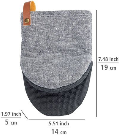 WENKO Topfhandschuhe Ada Mini, (Set, 2-tlg), Handflächen aus Neopren, 1 Paar, grau