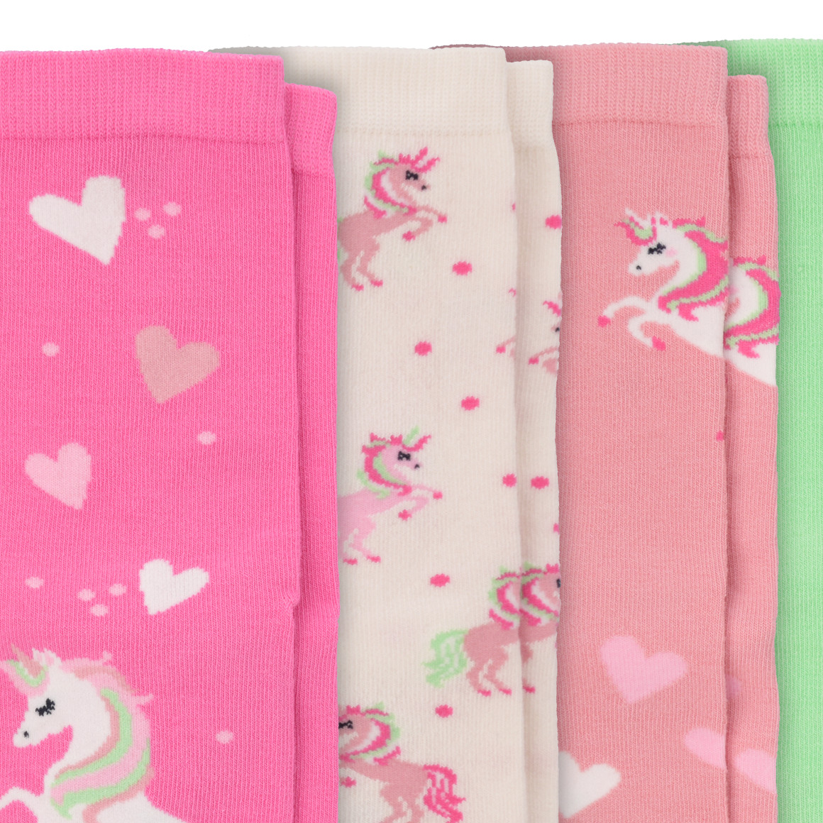 5 Paar Mädchen Socken mit Einhorn-Motiv