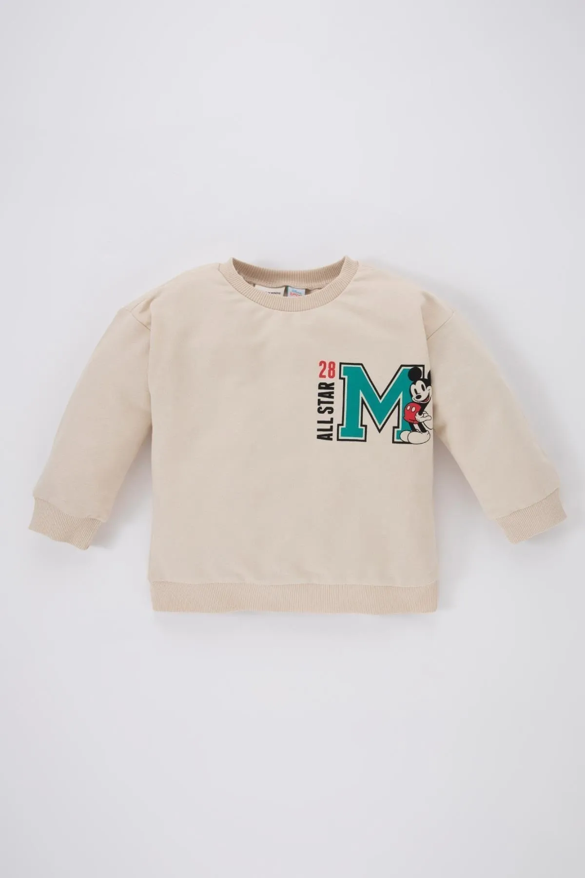 DeFacto  Disney Mickey & Minnie Sweatshirt mit normaler Passform und Rundhalsausschnitt für Babys (Jungen).