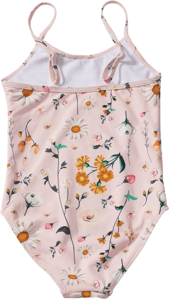 Badeanzug mit Blumen-Muster, rosa, Gr. 98/104, 1 St