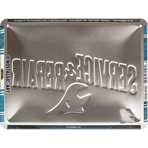 Nostalgic Art Retro Blechschild 15x20cm, Motiv "Service&Repair", 1 Stück - ATU