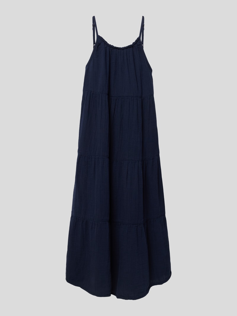 Kleid im Stufen-Look in marineblau