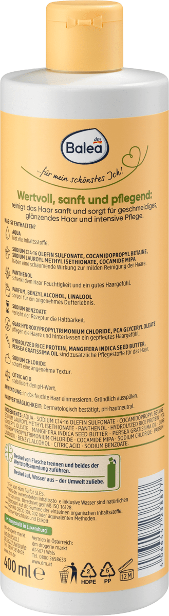 Shampoo Natural Beauty mit Bio-Avocadoöl und Mangobutter, 400 ml