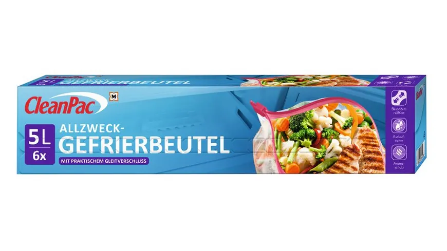 CleanPac Gefrierbeutel mit Gleitverschluss 5 Liter