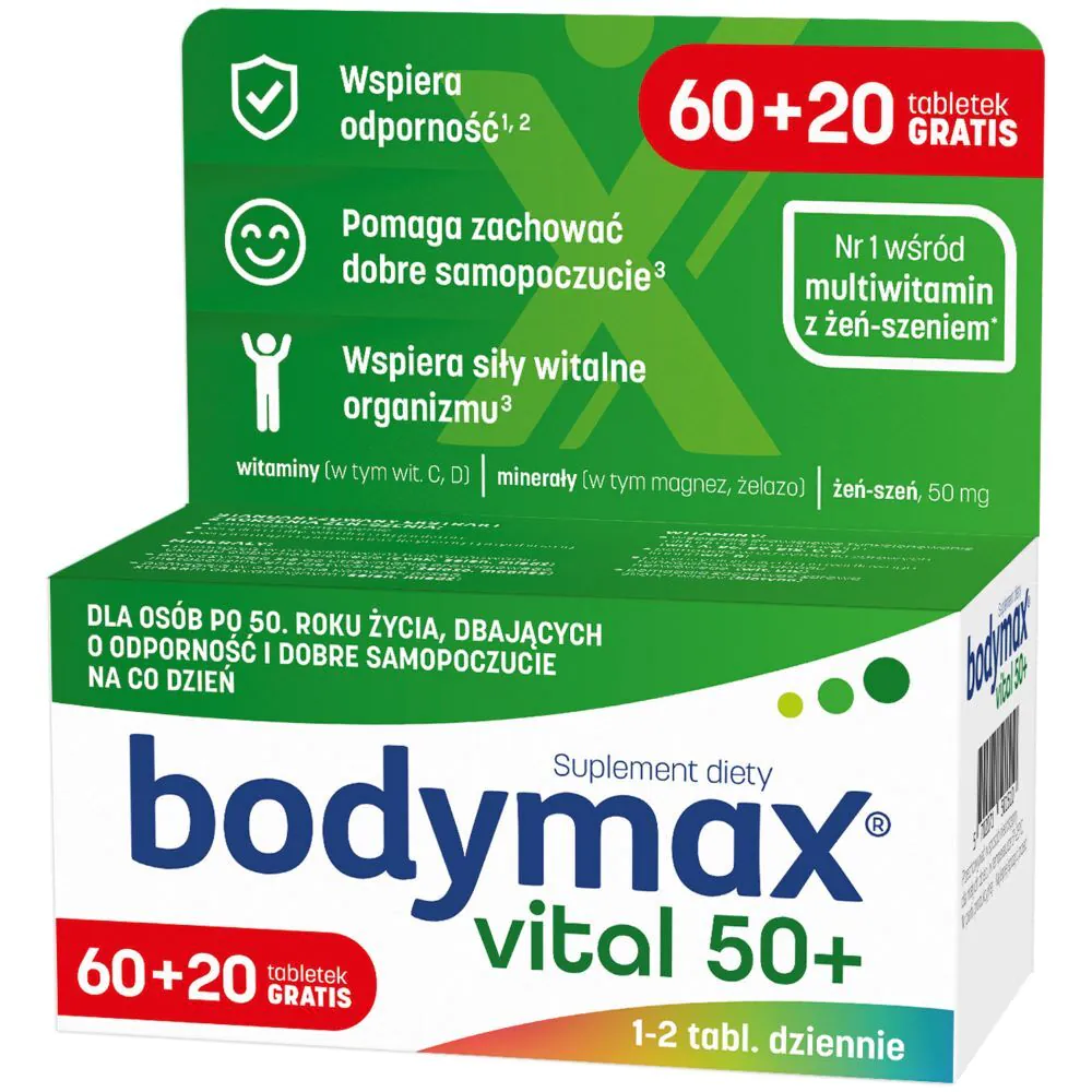Bodymax Vital 50+, Σετ βιταμινών και μετάλλων, 80 δισκία