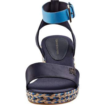 Tommy Hilfiger Colorful Wedge Satin Sandal in blau