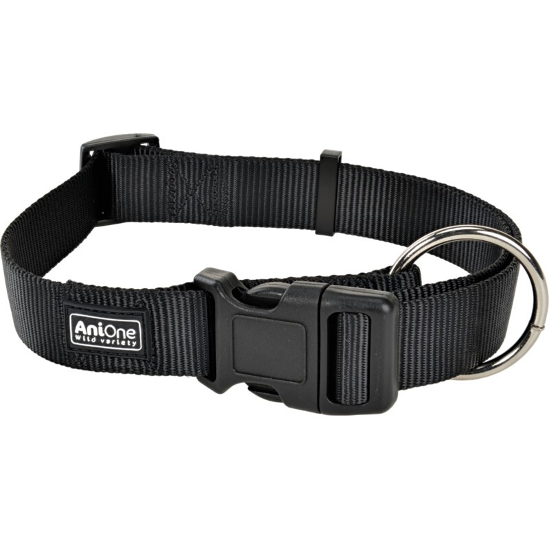 AniOne Hundehalsbänder AniOne Halsband Classic Nylon schwarz XL