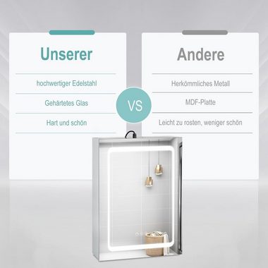 EUGAD Spiegelschrank (1-St) mit Beleuchtung, verstellbare Lichtfarbe