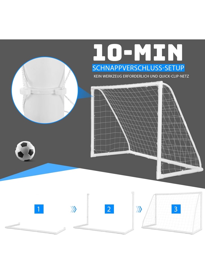 COSTWAY Fußballtor 183x120cm in Weiß günstig kaufen 180 x 120 cm
