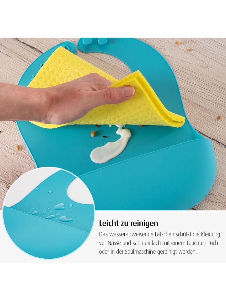 Reer Eat'n Tidy Silikon-Lätzchen in Blau ab 3 Monate günstig kaufen onesize