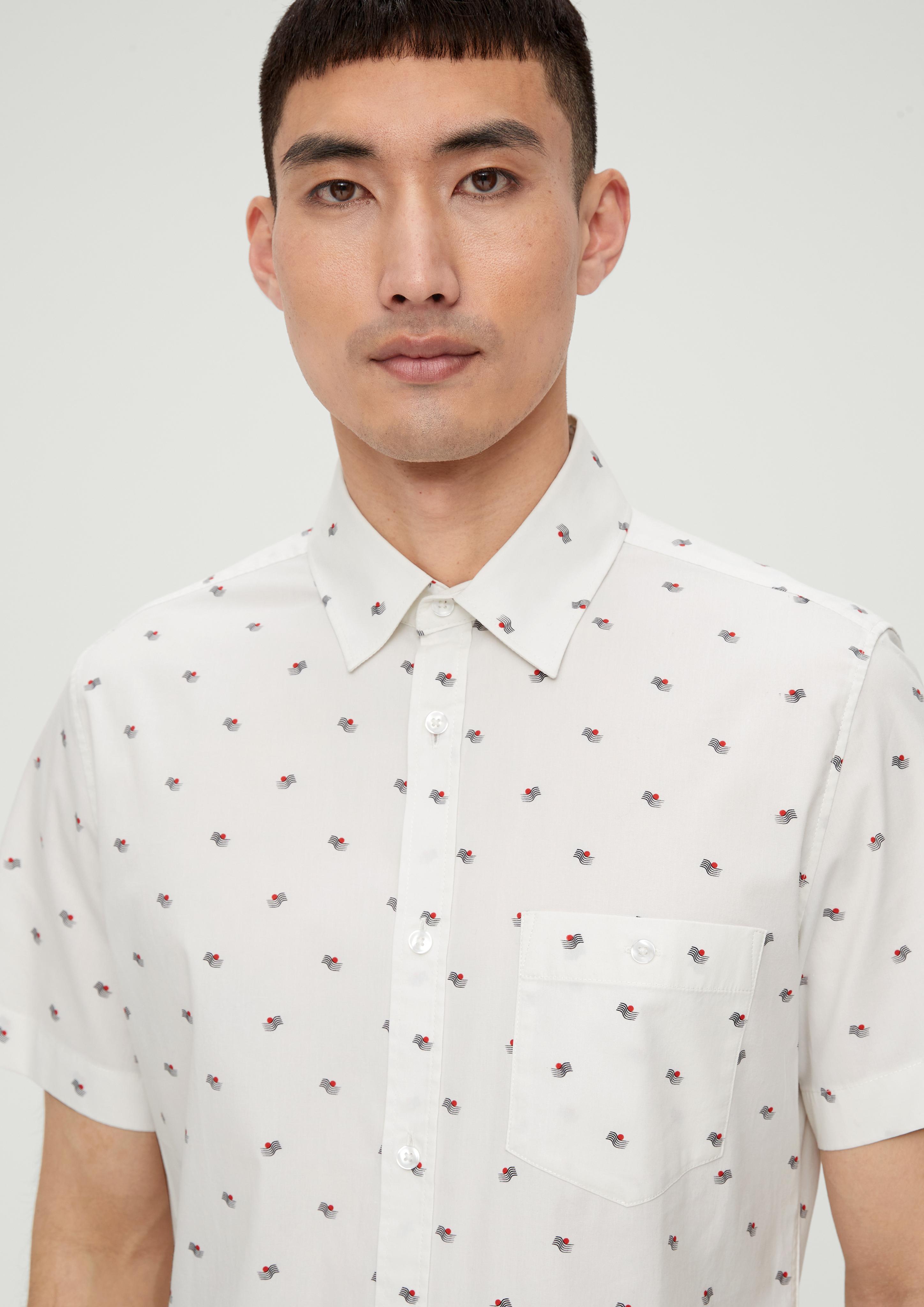 Slim: Kurzarmhemd mit Alloverprint  2131013-01A6