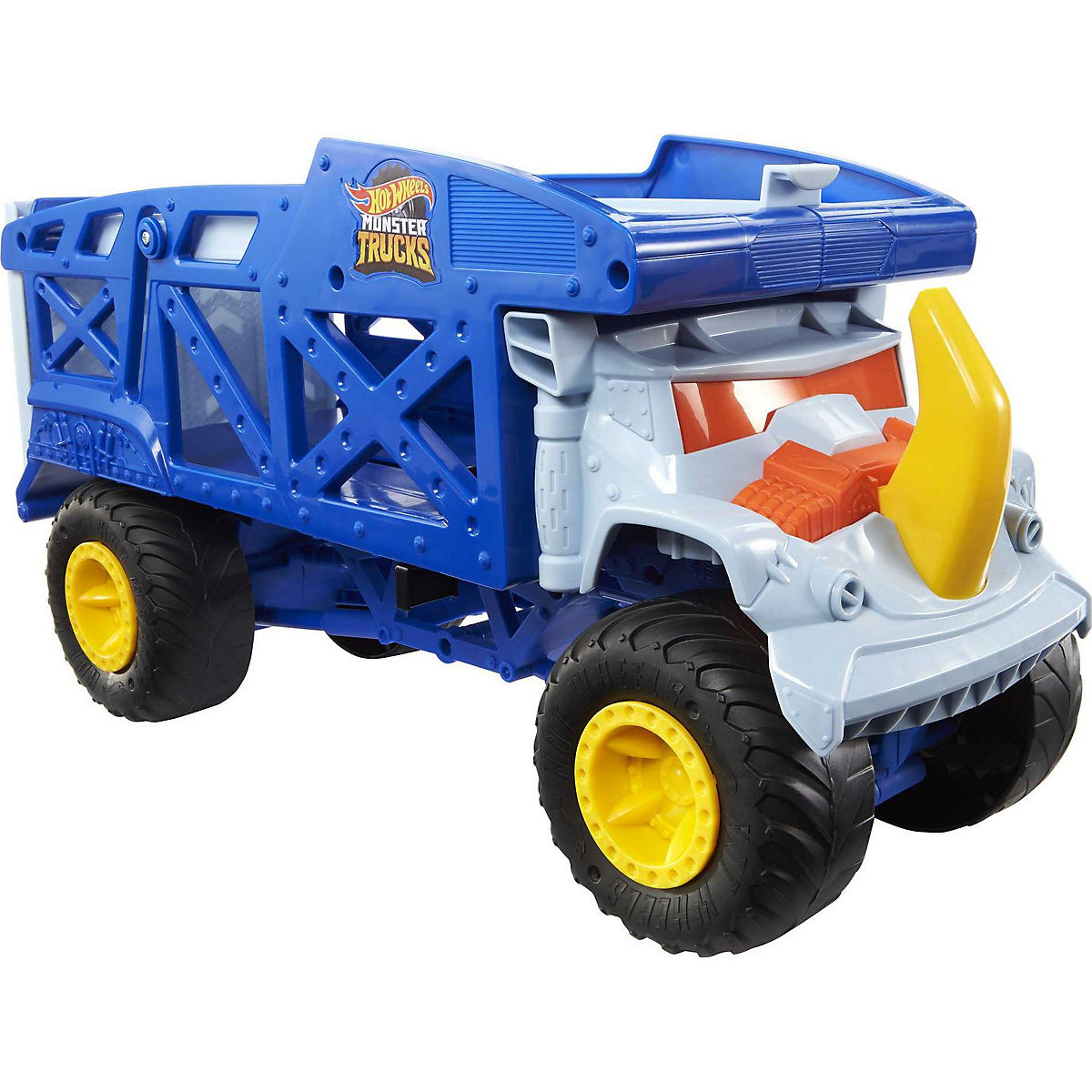 Hot Wheels Monster Trucks Transporter Nashorn, Schlepper, Geschenk für Kinder ab 3 Jahren