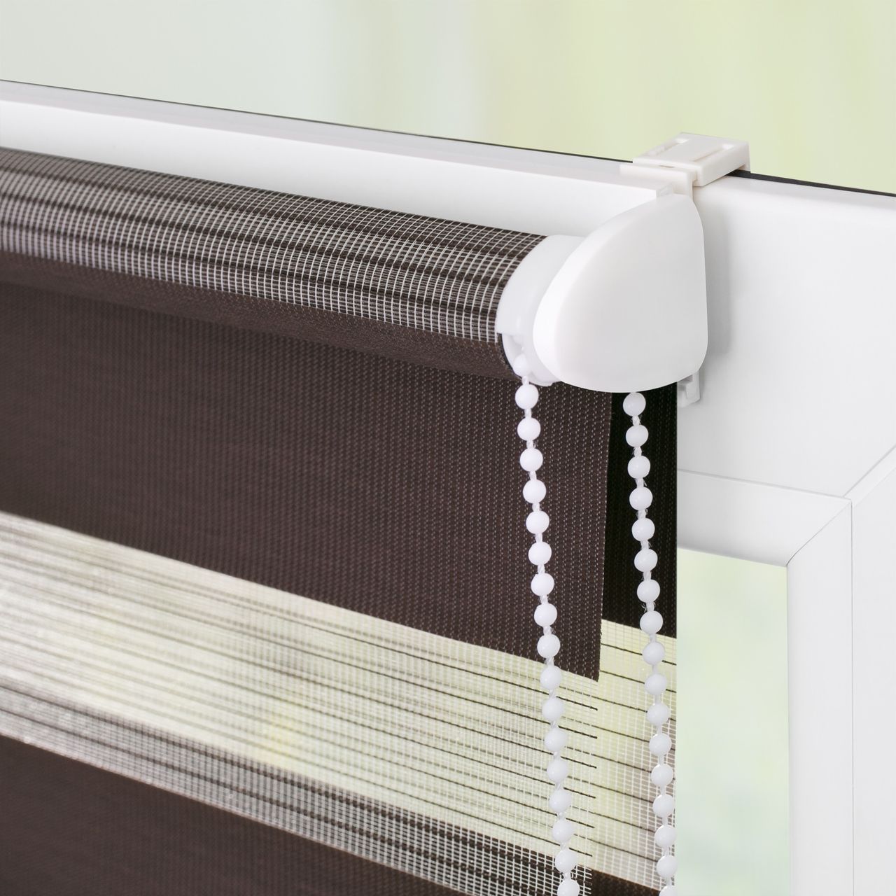 Lichtblick Duo-Rollo Klemmfix, ohne Bohren - Dunkelbraun, 120 cm x 150 cm (B x L)