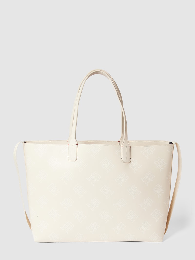 Handtasche mit Allover-Logo Modell 'ICONIC' in sand