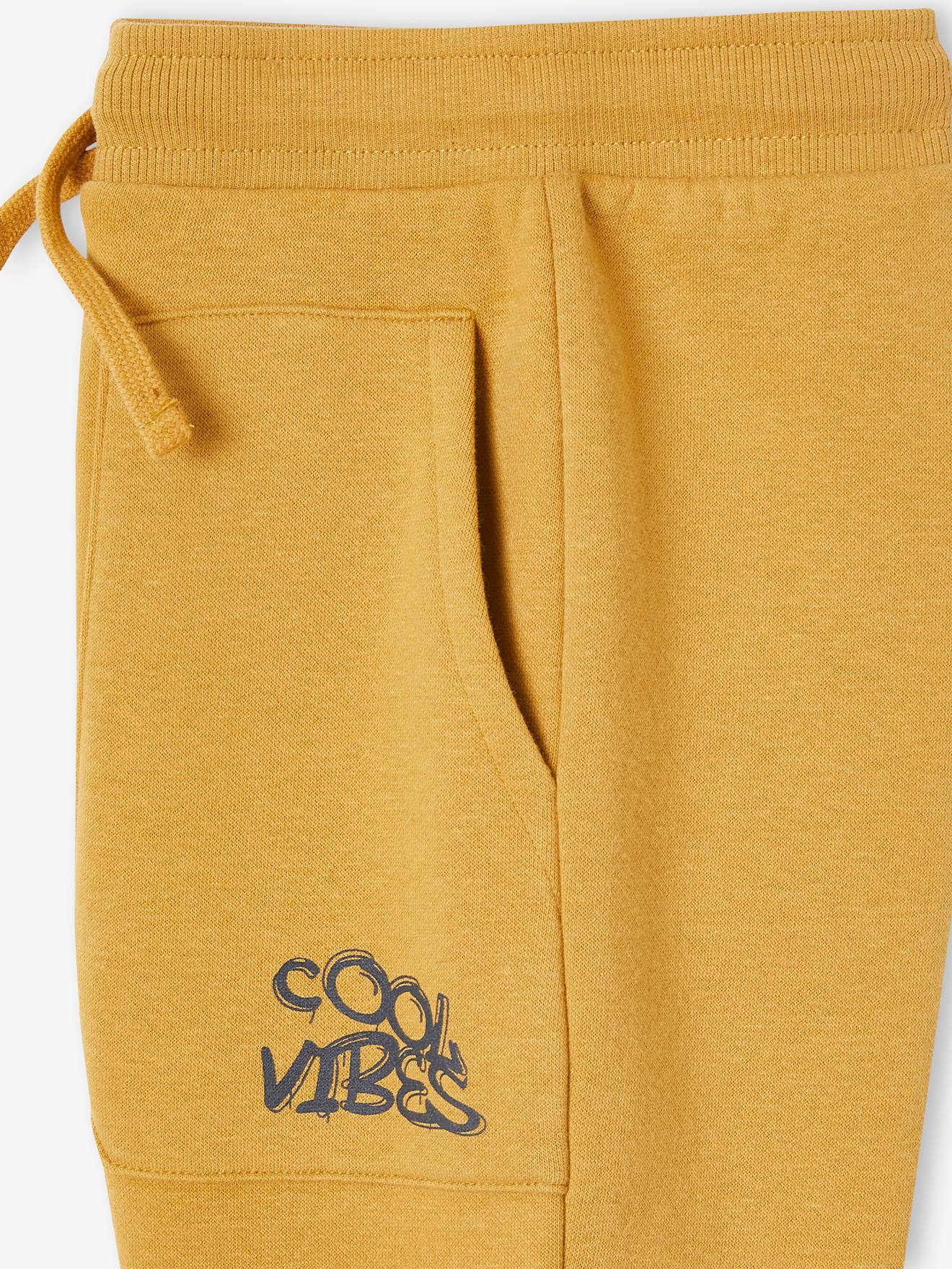 Pantalon jogger en molleton garçon moutarde