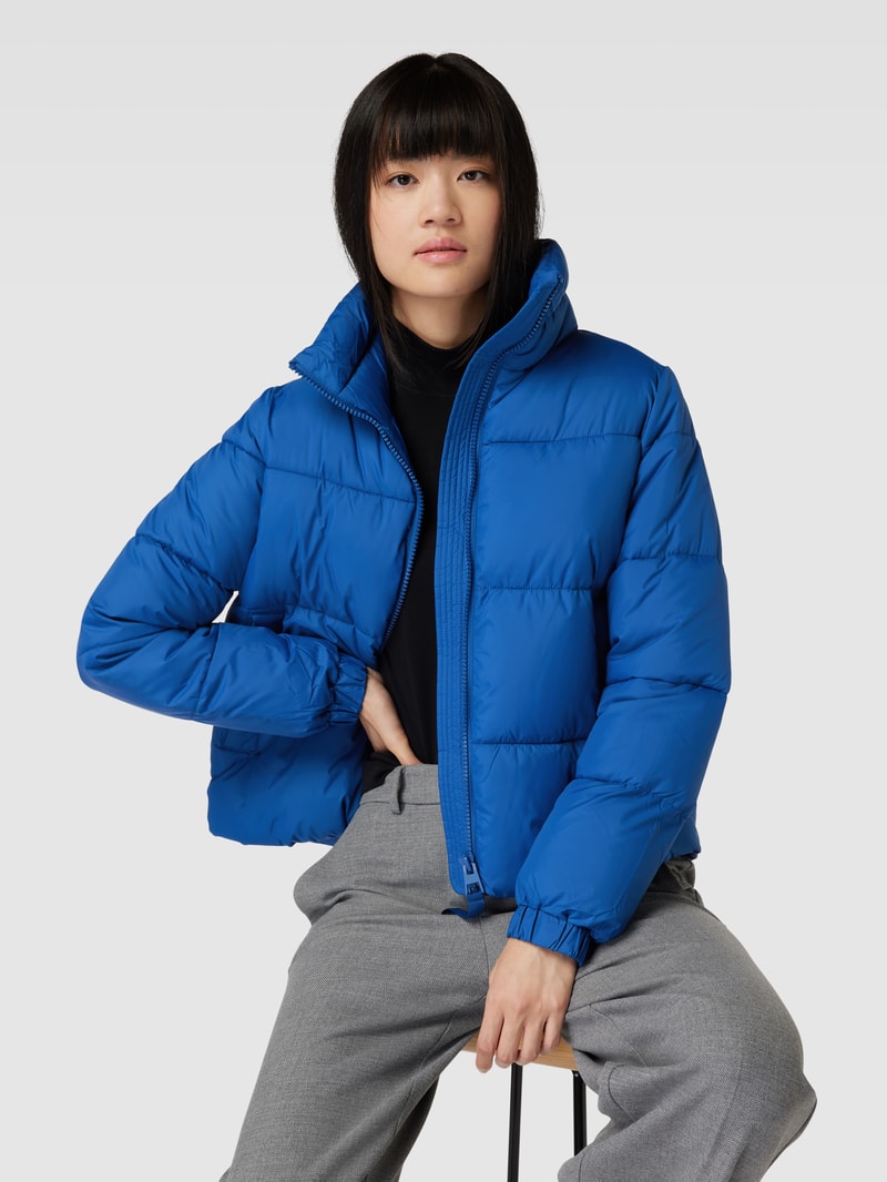 Steppjacke mit Stehkragen in blau