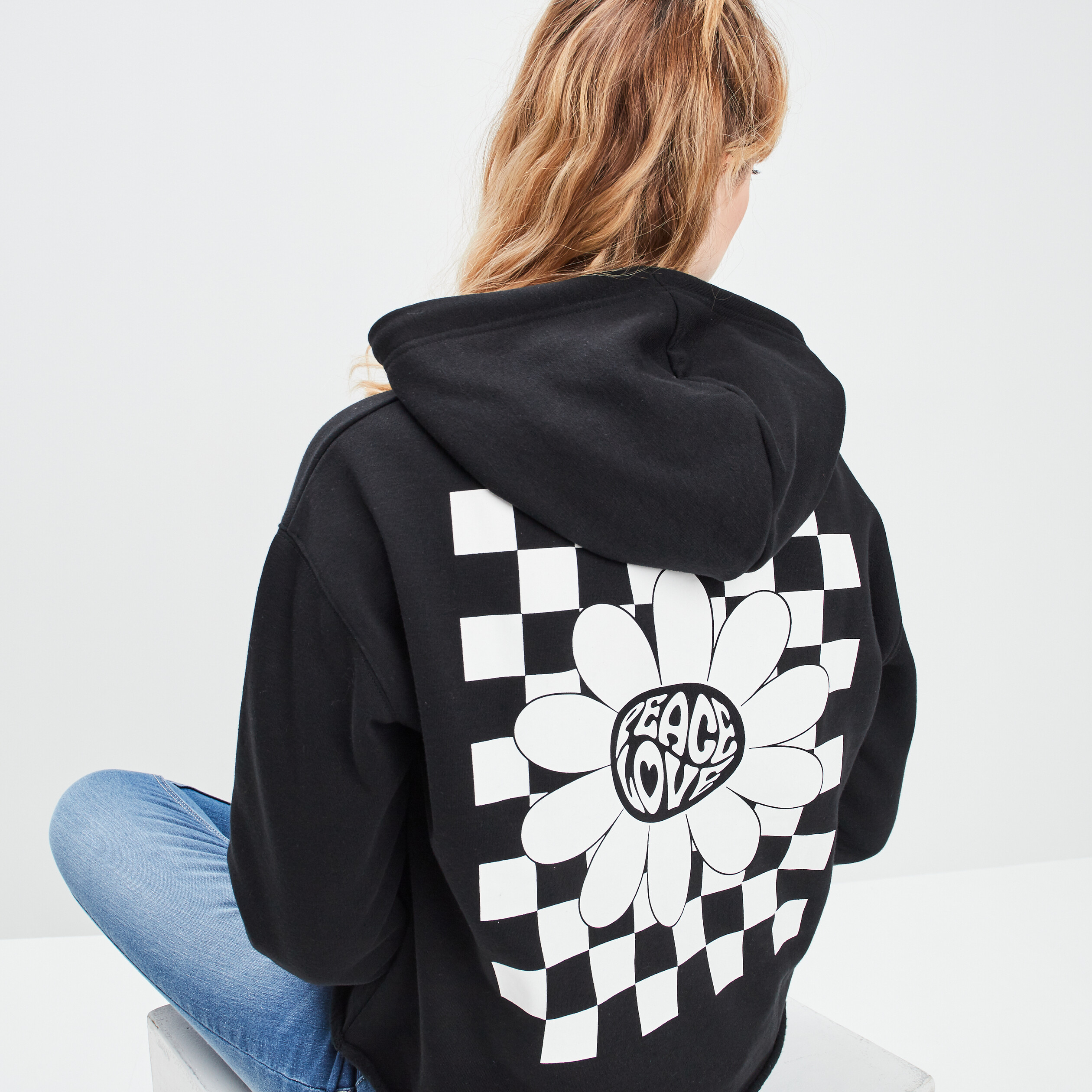 Sweat à capuche hoodie noir femme | La Halle
