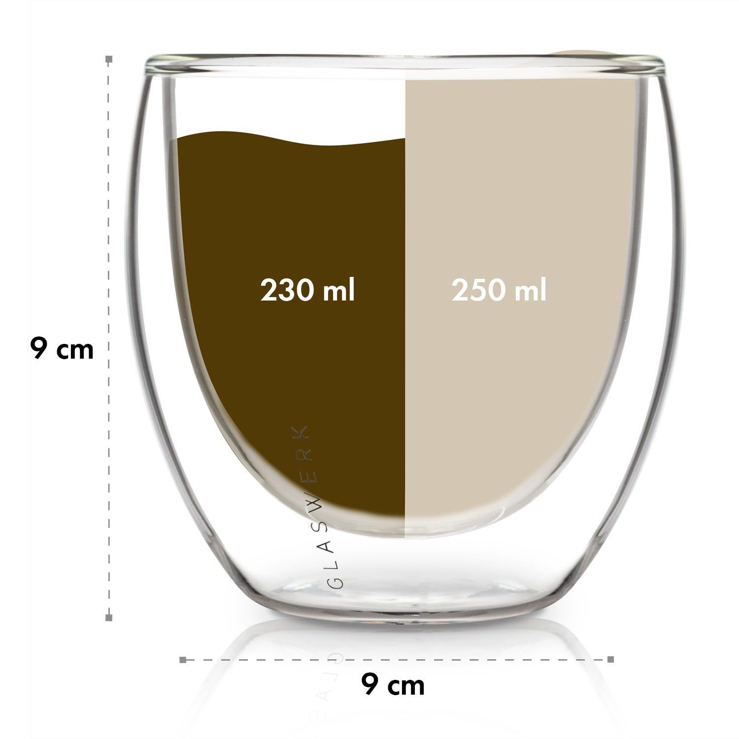 Klarstein Thermoglas Glaswerk Altino doppelwandige Thermogläser, Borosilikatglas