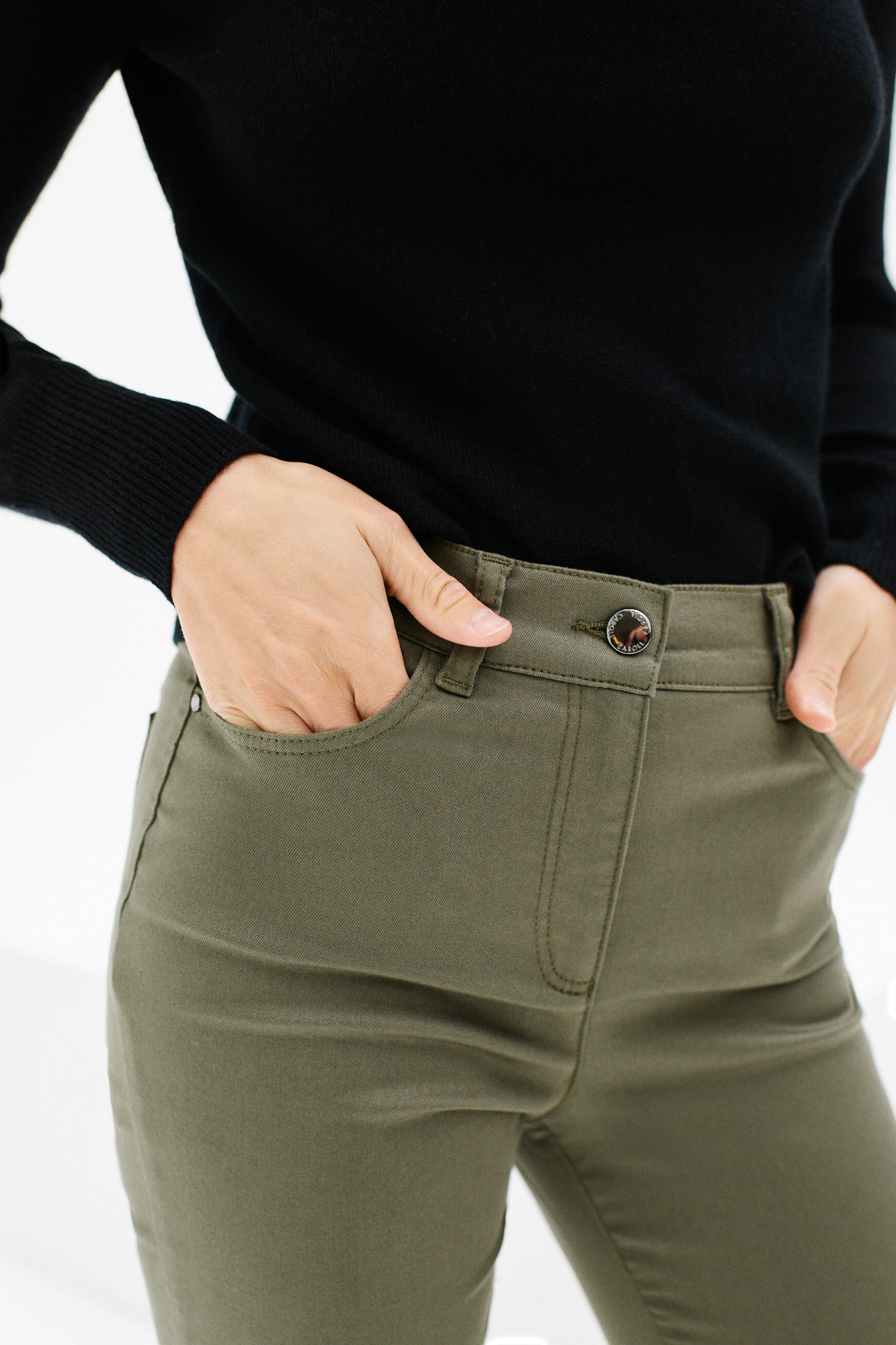 pantalon joss vert kaki femme