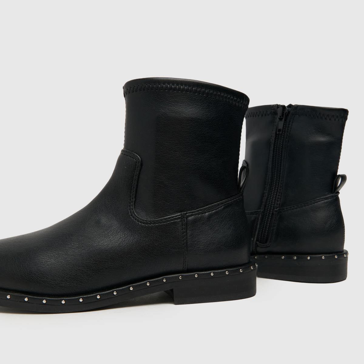 Schuh fekete kávés szegecses lány junior csizma