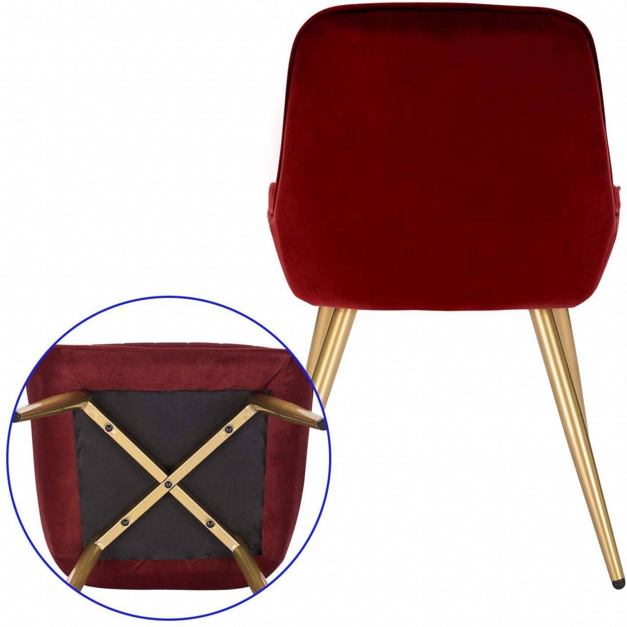 EUGAD Esszimmerstuhl (4 St), Retro, Sitzfläche aus Samt, mit Metallbeine