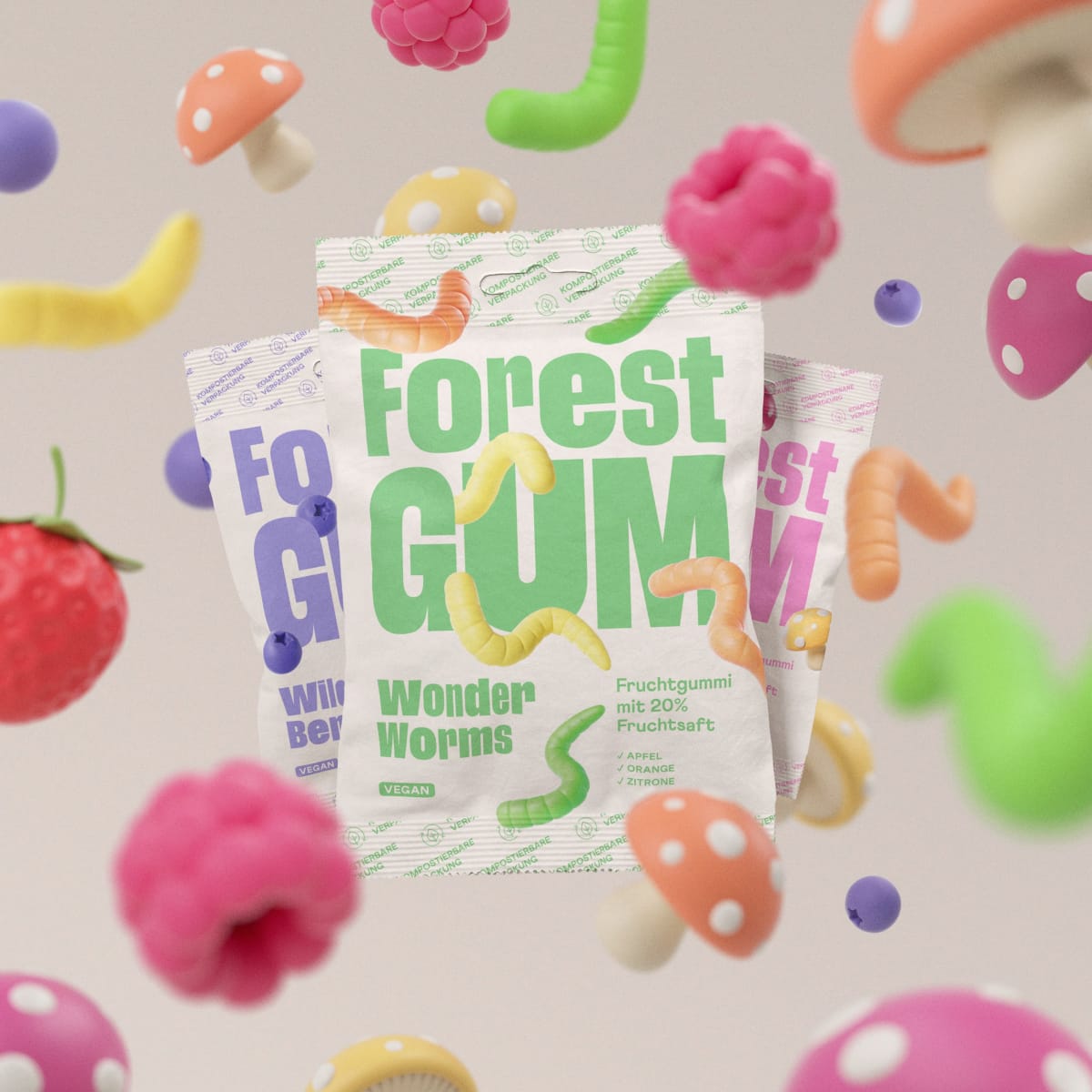 Fruchtgummi, Wonder Worms, 100 g