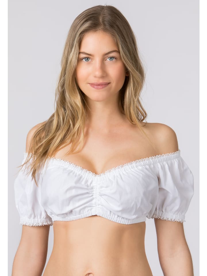 Stockerpoint Stockerpoint Dirndlbluse Georgette in weiss günstig kaufen