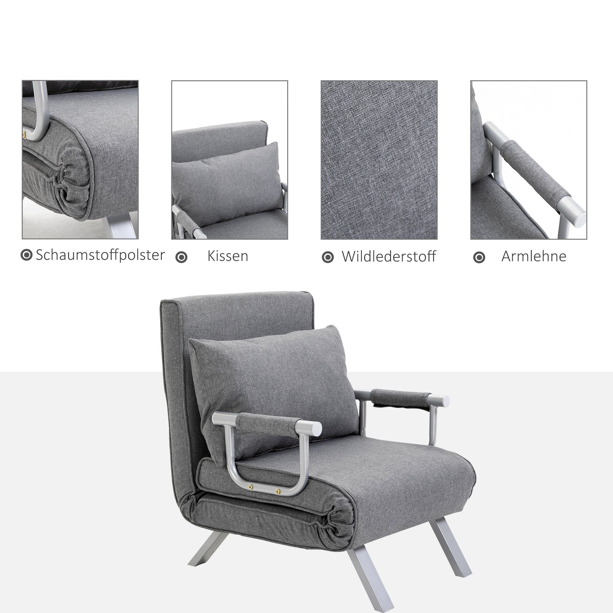 HOMCOM Sessel Schlafsessel