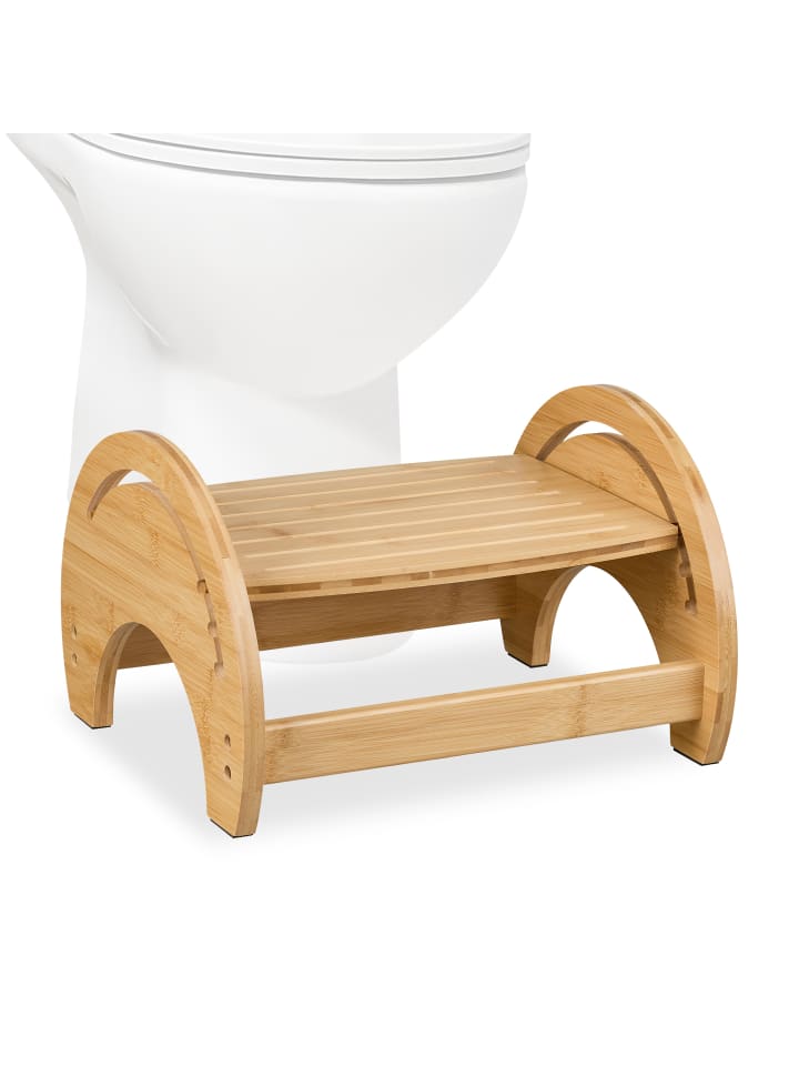 relaxdays Toilettenhocker in Natur - (B)36 x (H)23 x (T)32 cm günstig kaufen onesize