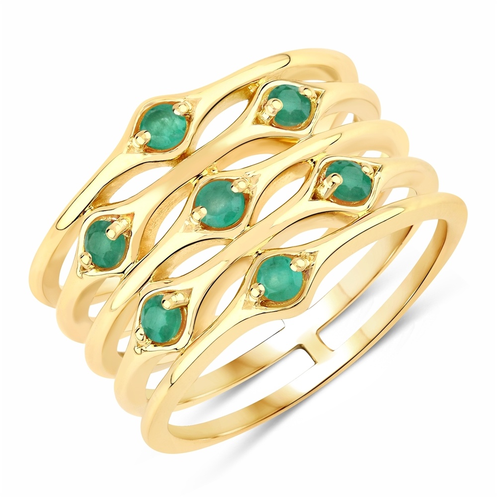 Rafaela Donata Bague Argent sterling Emeraude en Or jaune Bague