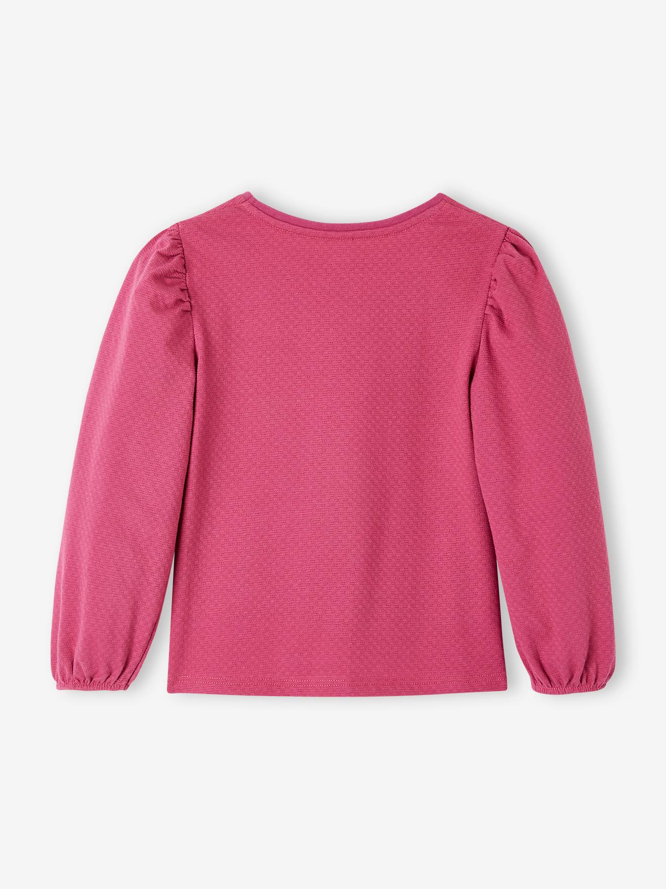 Vertbaudet Mädchen Shirt mit Puffärmeln - dunkelviolett