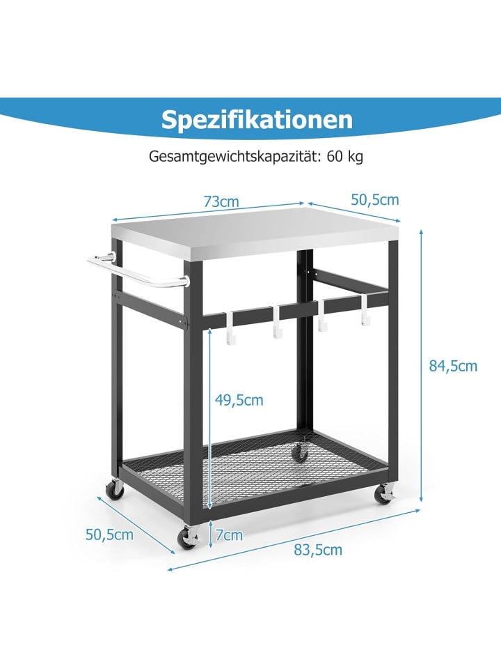 COSTWAY Grillwagen Outdoor in Schwarz günstig kaufen onesize